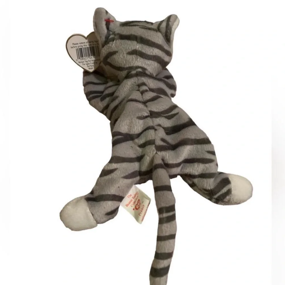 Prance the Gray and White Beanie Baby Cat